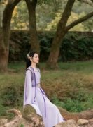  赵丽颖紫纱古装造型灵动美腻 罗裙飘逸自带仙气 